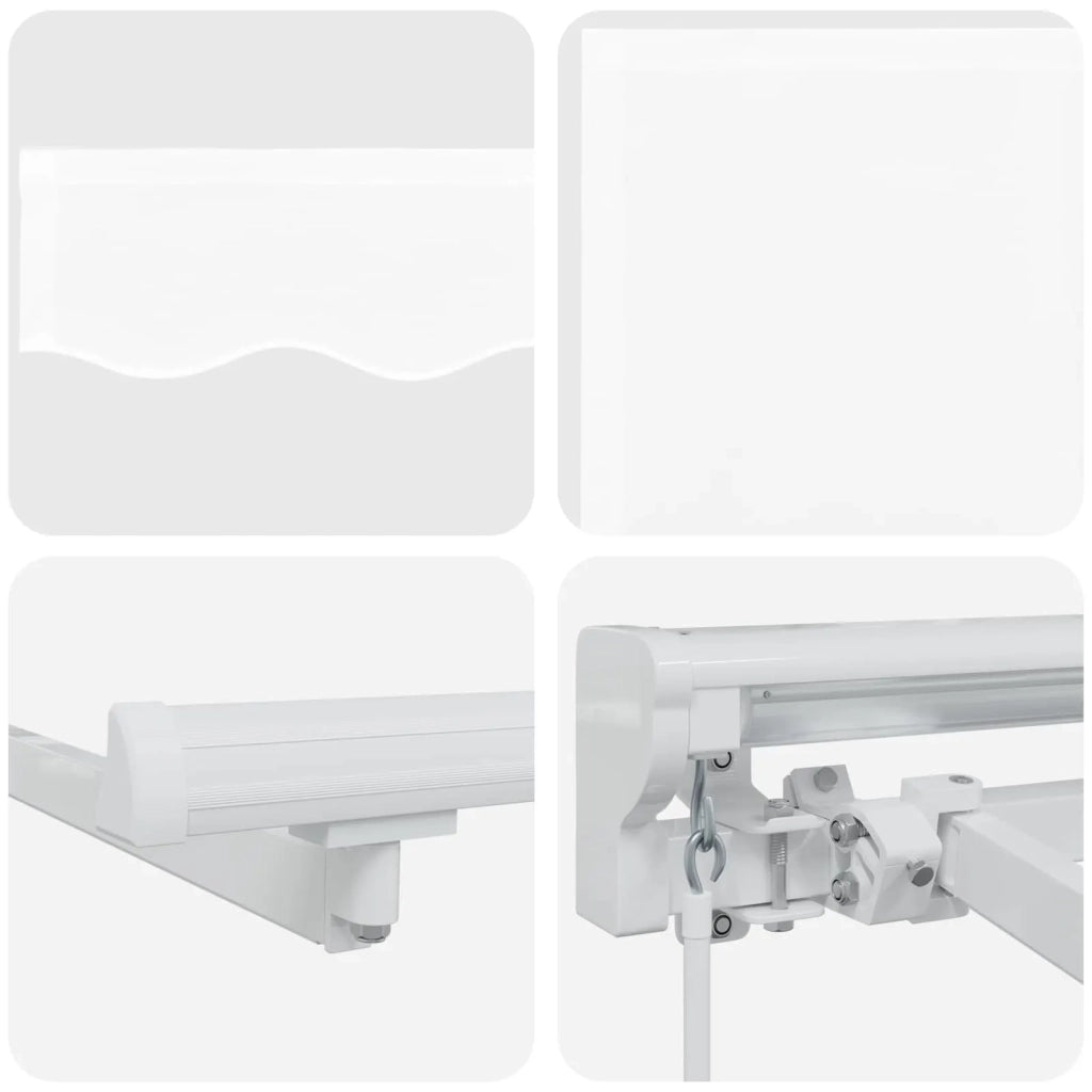 Cornice per Tenda Manuale con LED Bianco 4 × 3,5 m