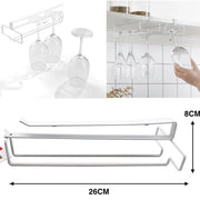 Trade Shop - Sottoripiano Sotto Ripiano Con Gancio Appendi Bicchieri Attrezzi Per Cucina 26x8 -