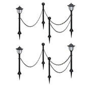 Set di 4 lampade solari da giardino con picchetti 70 x 70 x 70 cm PP nero 02_0046368