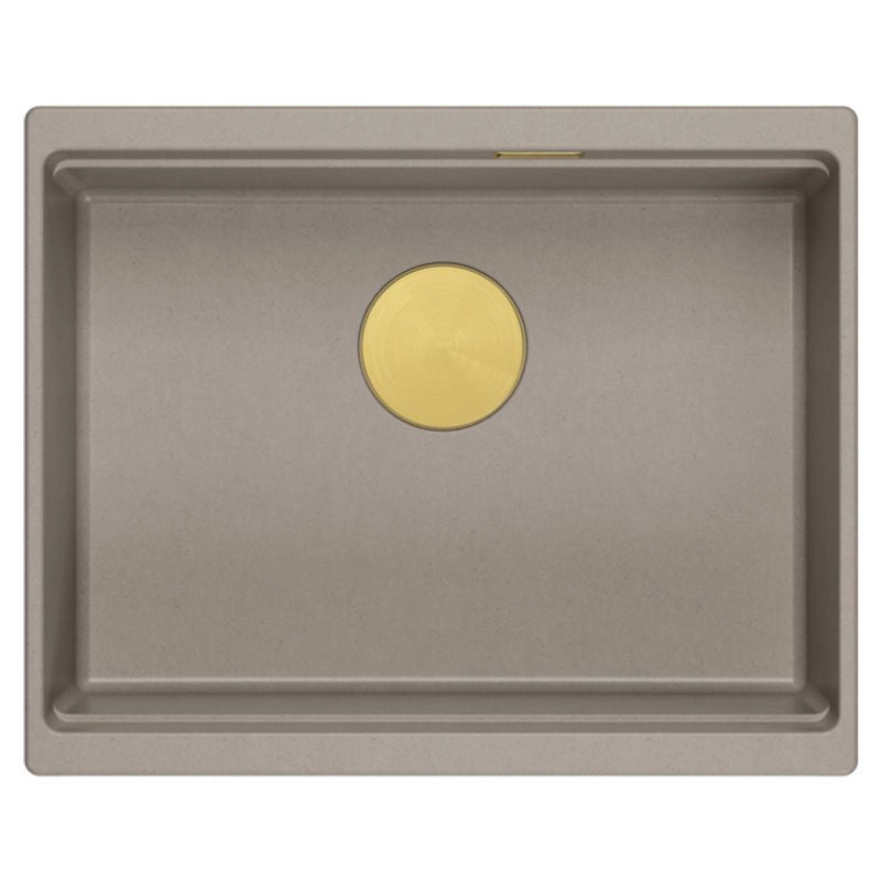 Lavello In Granito Logan 100 Beige Tappo rame spazzolato