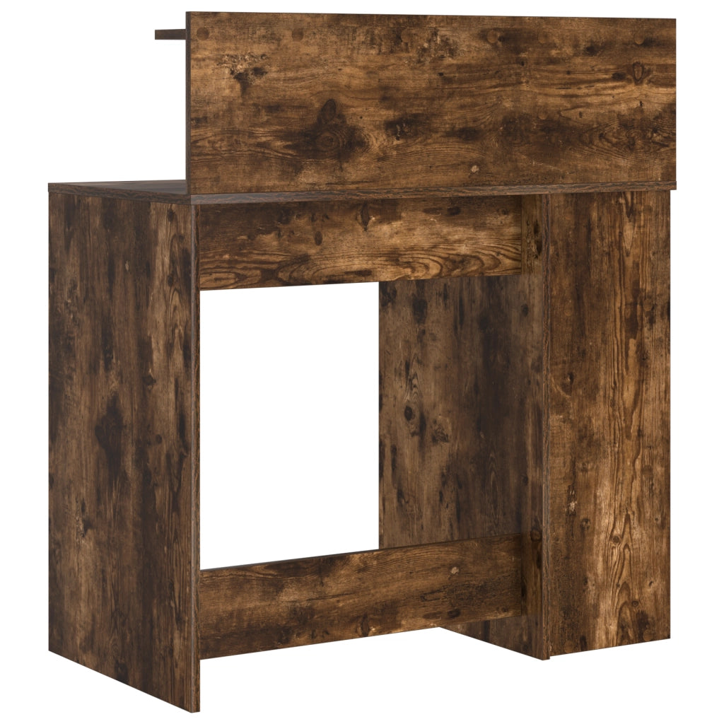 Scrivania con Storage in Rovere Affumicato 90x48x101.5 cm Legno Ingegnerizzato