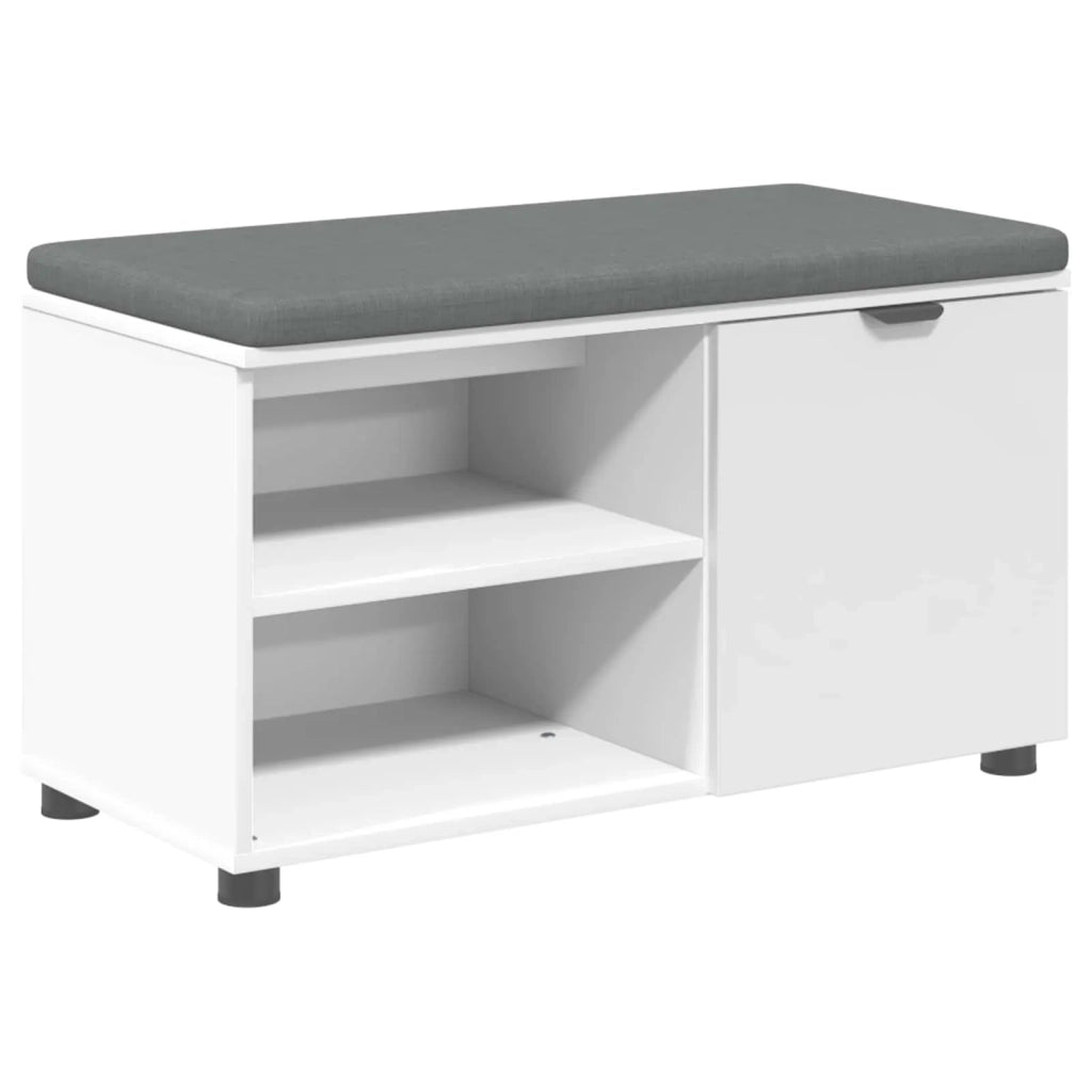 Panca per ingresso con cuscino-Sgabello-Panca da Corridoio Bianco 80 x 38 x 46 cm 256995
