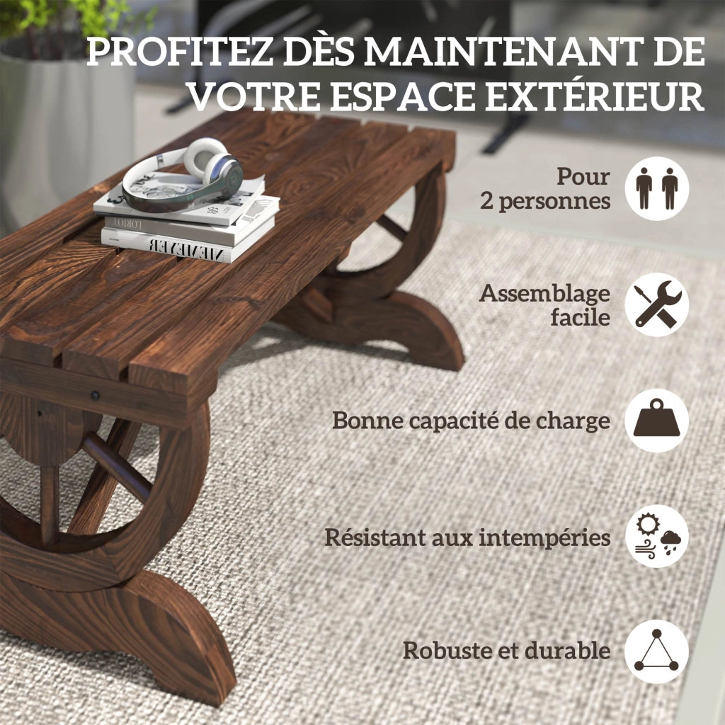 Banc de jardin en bois ¨C zephmum ¨C marrone