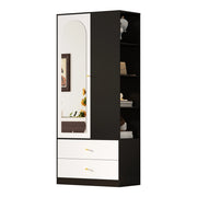 Armadio con 1 anta a specchio; 2 cassetti e 4 vani - per camera da letto - 80×40×180 cm