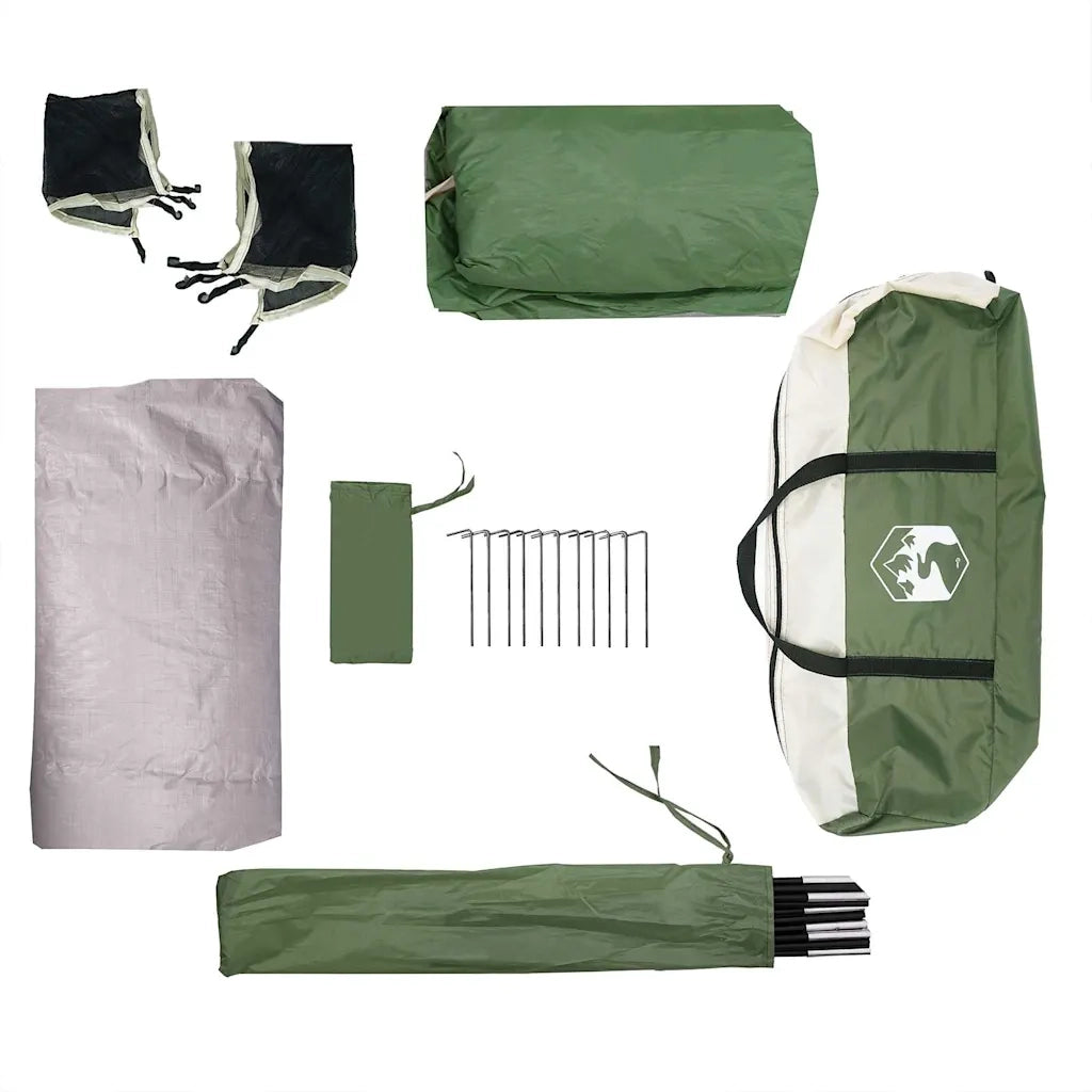 Tenda Familiare Cabina per 6 Persone Verde Impermeabile 4009562