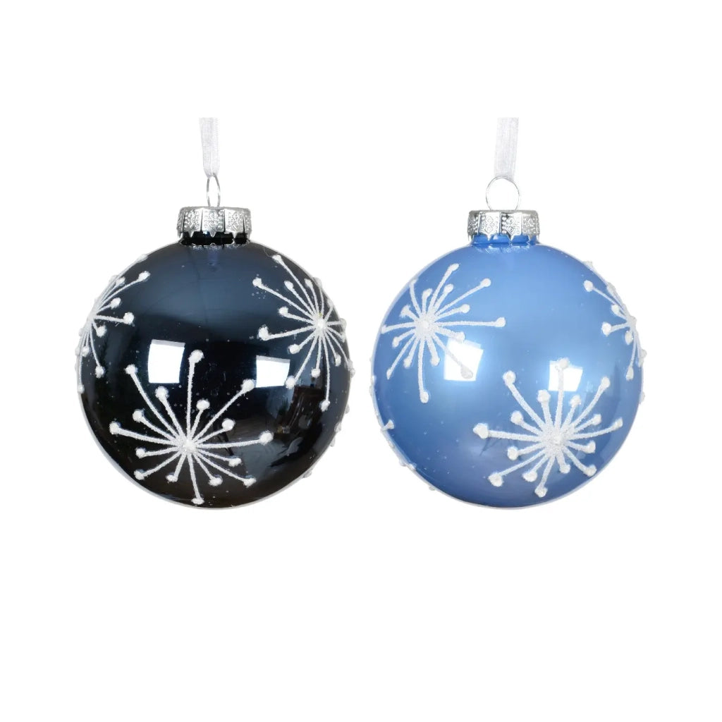 Pallina Vt smaltate - lucide c/brillantini azz/blu ass d8cm