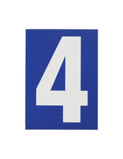 Targa adesiva numero civico 4 - 65X90mm - blu, pannello adesivo in pvc, finitura mat - THIRARD