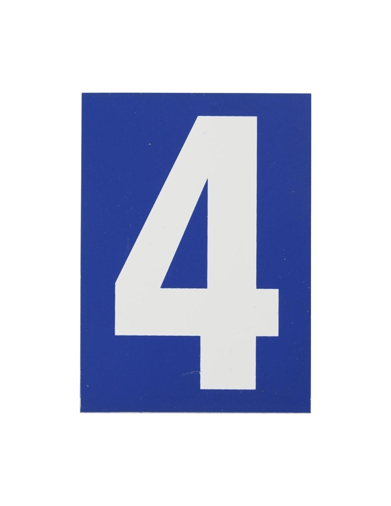 Targa adesiva numero civico 4 - 65X90mm - blu, pannello adesivo in pvc, finitura mat - THIRARD