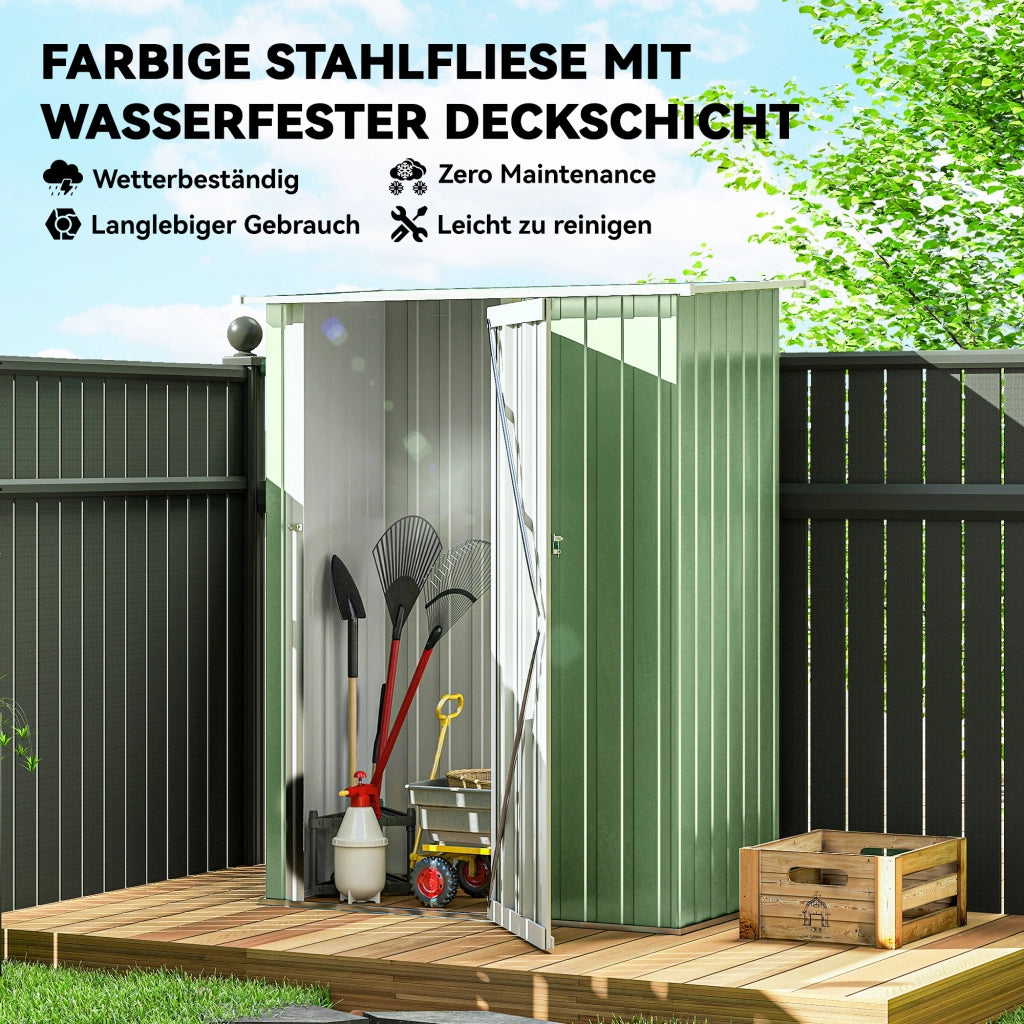 Casetta da giardino metallo ¨C zephmum ¨C Verde 142x86x189 cm