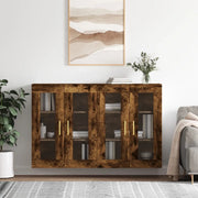 Armadietti a Parete 2 pz Rovere Fumo in Legno Multistratocod mxl 70126