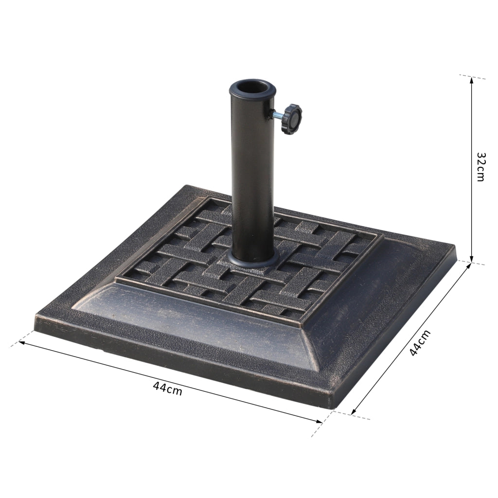 Base per ombrellone in resina poliestere 9kg ¨C zephmum ¨C bronzo, per asta 38mm/48mm