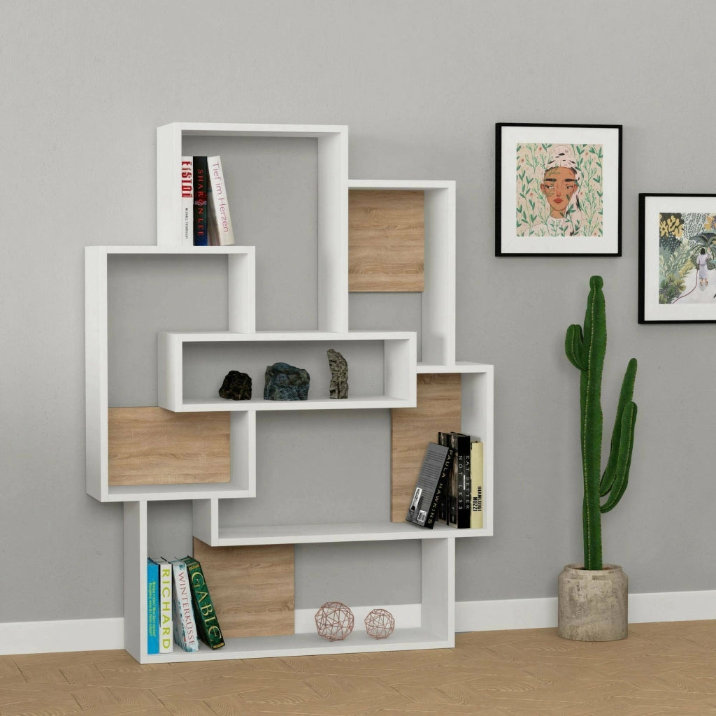 Biblioteca Khaimuk, Libreria 7 Ripiani, 101x22x132h cm Bianco