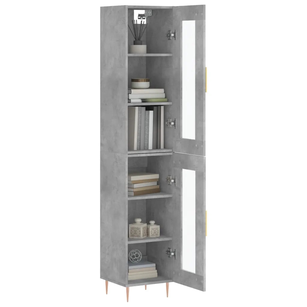 Credenza Grigio Cemento 34,5x34x180 cm in Legno Multistratocod mxl 102016