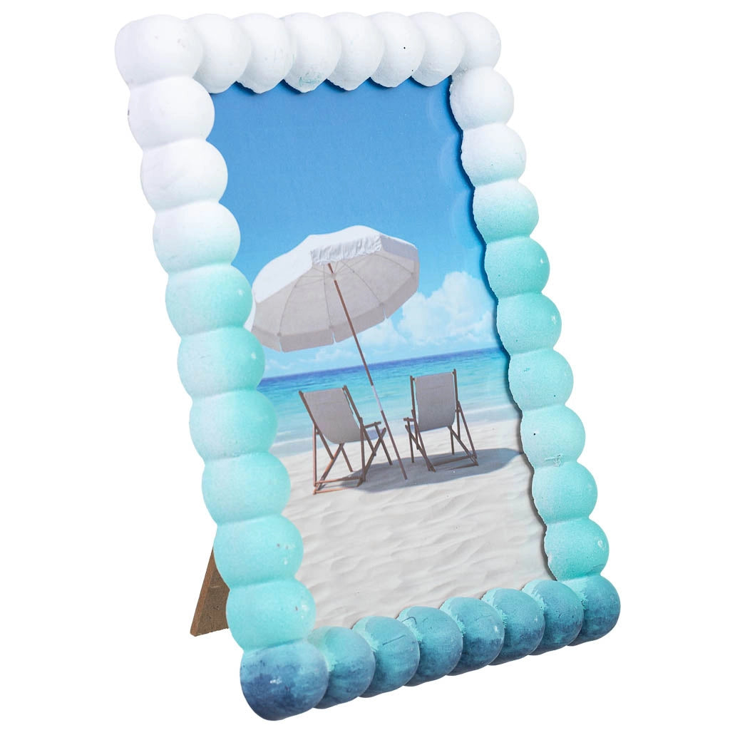 Cornice portafoto in legno blu, 11x14 cm, 16x2x21h cm