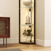 Lampada da Terra con 5 Ripiani e Luce LED, 3 Livelli di Luminosità e Interruttore a Pedale, Nero