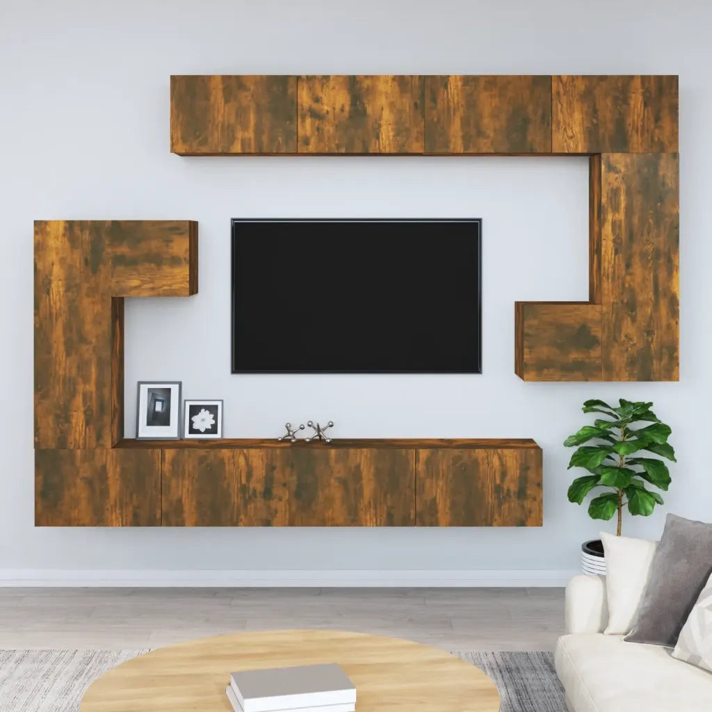 Mobile Porta TV a Parete Rovere Fumo in Legno Multistrato cod mxl 10169