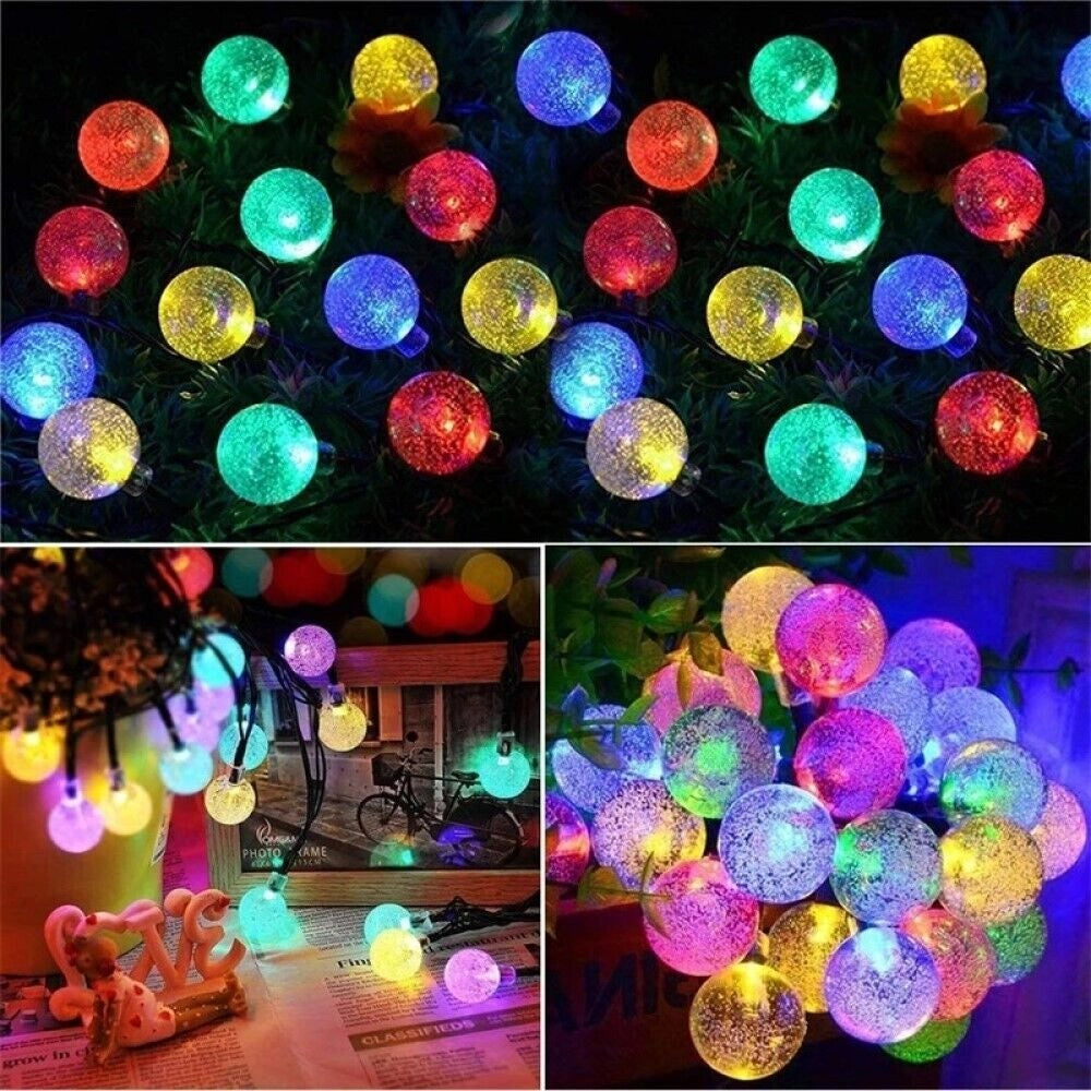 Luci Di Natale Catena 60 LED TUBO ad Energia Solare 11 mt Multicolore QP11M60