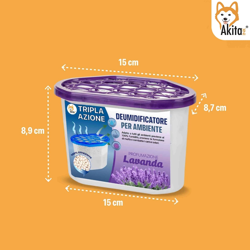 Akitaink Set 6 Assorbiumidita' Deumidificatori Lavanda 500 ml