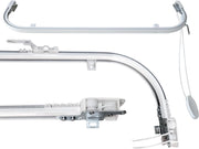 Binario Scorritenda da Parete in Alluminio Bianco, Curve Sporgenti 22cm, Movimento a Corda, Apertura Centrale CM lunghezza 100cm