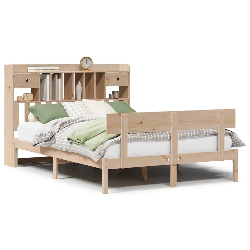 Letto Libreria senza Materasso 140x200 cm in Legno di Pino 3321834