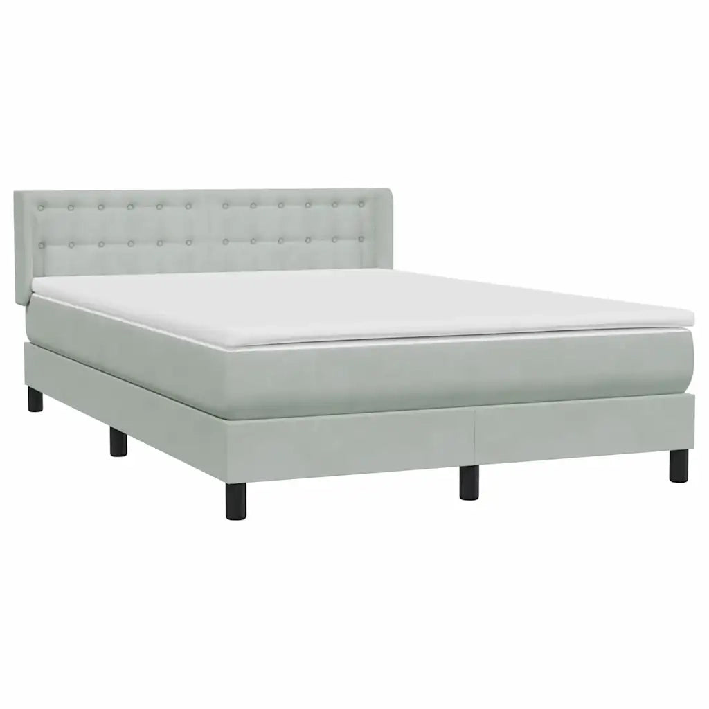 Giroletto a Molle con Materasso Grigio Chiaro 160x210cm Velluto 3318453