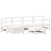 Set Divani da Giardino 6 pz | Set Salotto da Giardino Bianco in Legno Massello di Pino