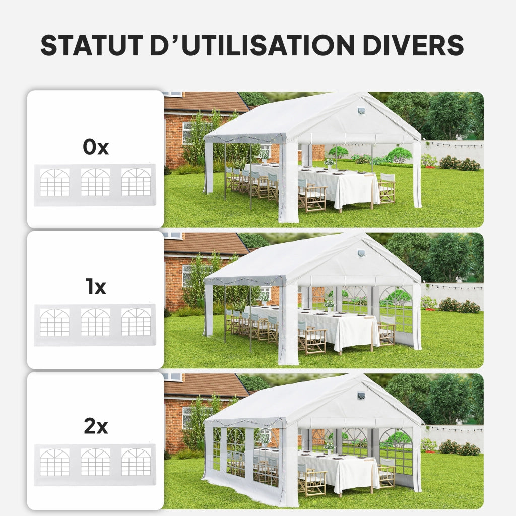 Tenda da Giardino ¨C zephmum ¨C 4x6m Bianco Struttura Acciaio