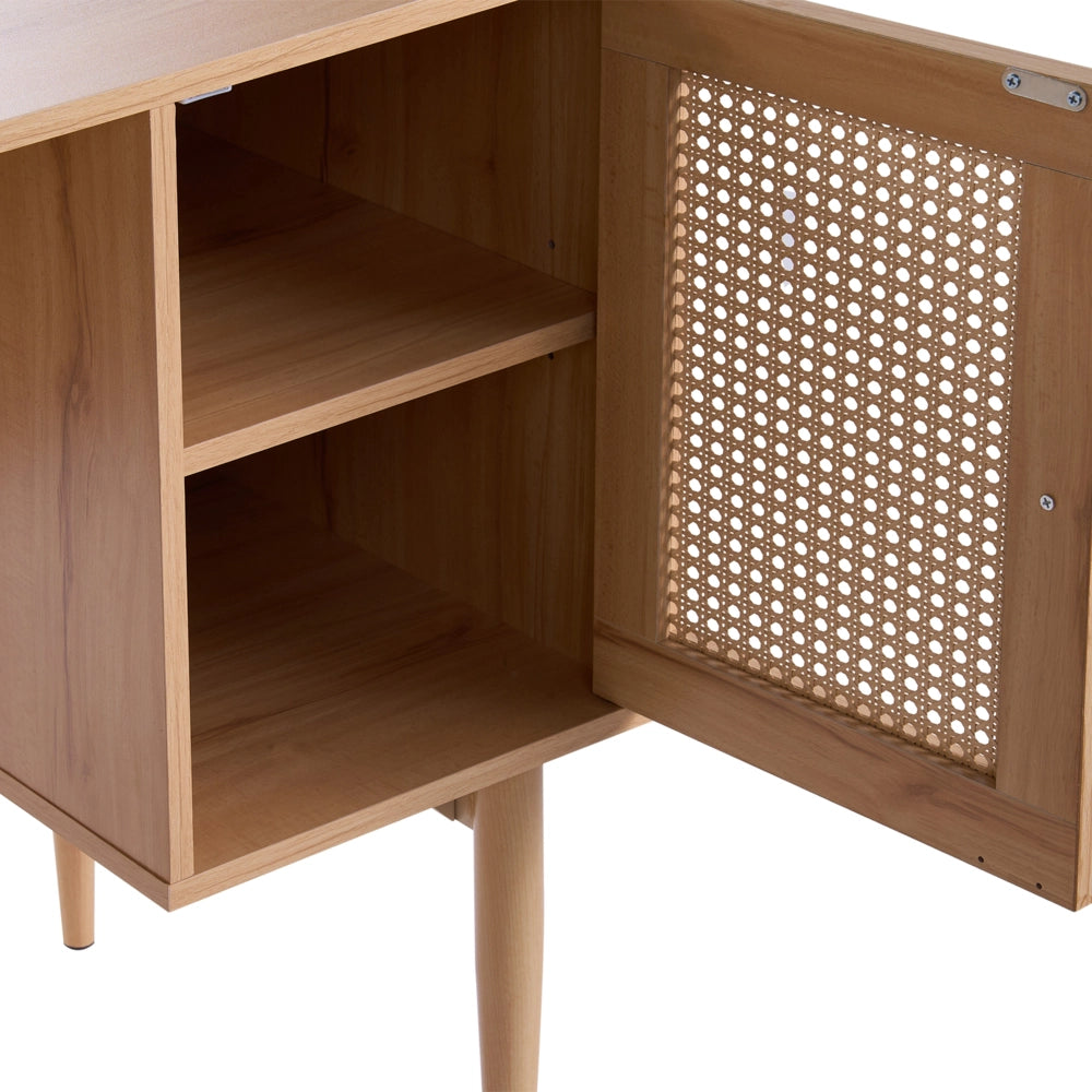 Scrivania Home Office Struttura in metallo Nero Piano in vetro temperato Cassetti portaoggetti Design industriale moderno