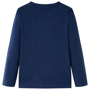 Maglietta Bambino Maniche Lunghe Blu Marino Mélange 104 12630
