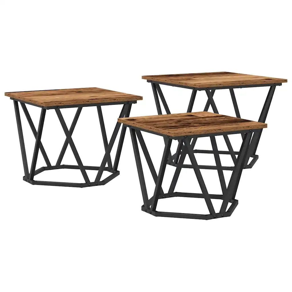 Tavolino da salotto 3 pcs Legno vecchio 868283