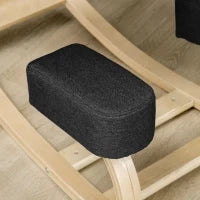 Sedia Inginocchiatoio Ergonomica in Legno di Betulla con Cuscino, 51x69x58 cm, Nero