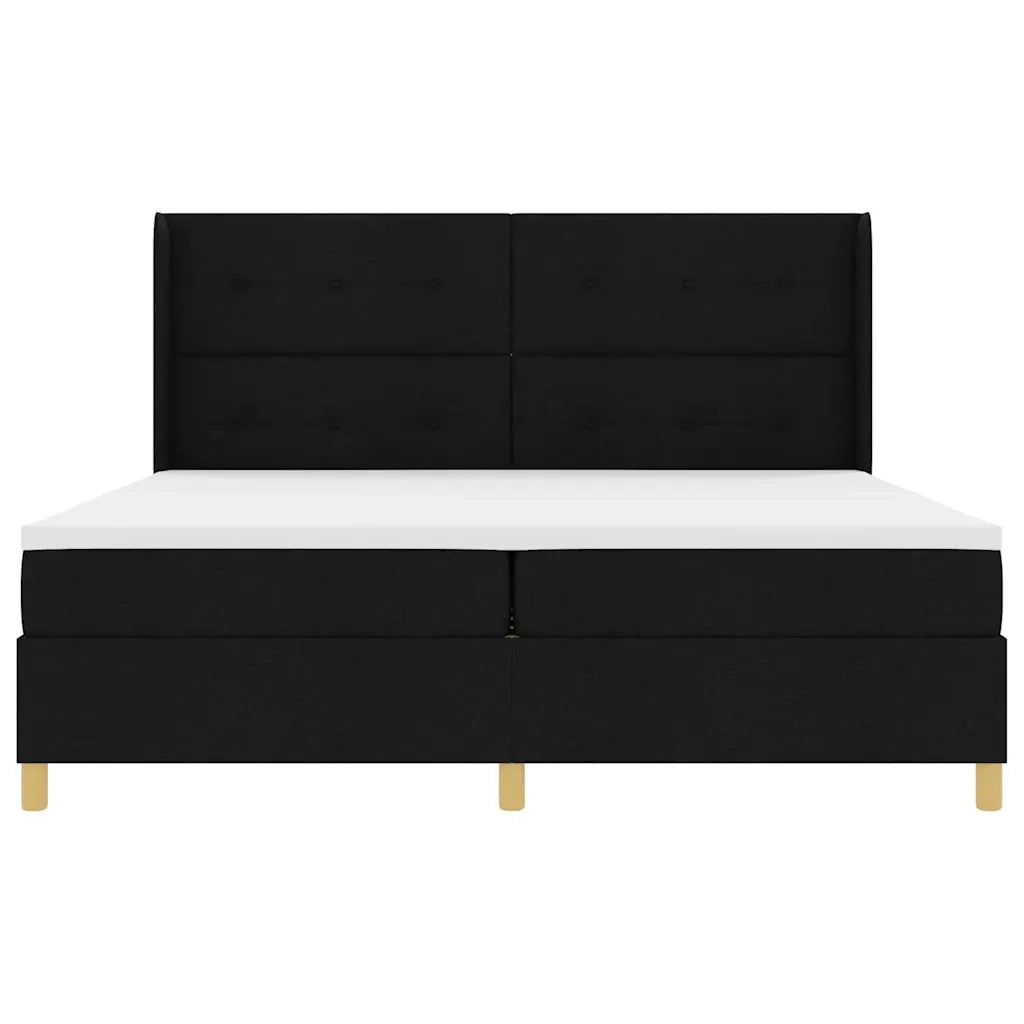 Letto a molle con materasso con led Nero 140 x 200 cm Tessuto 3343716