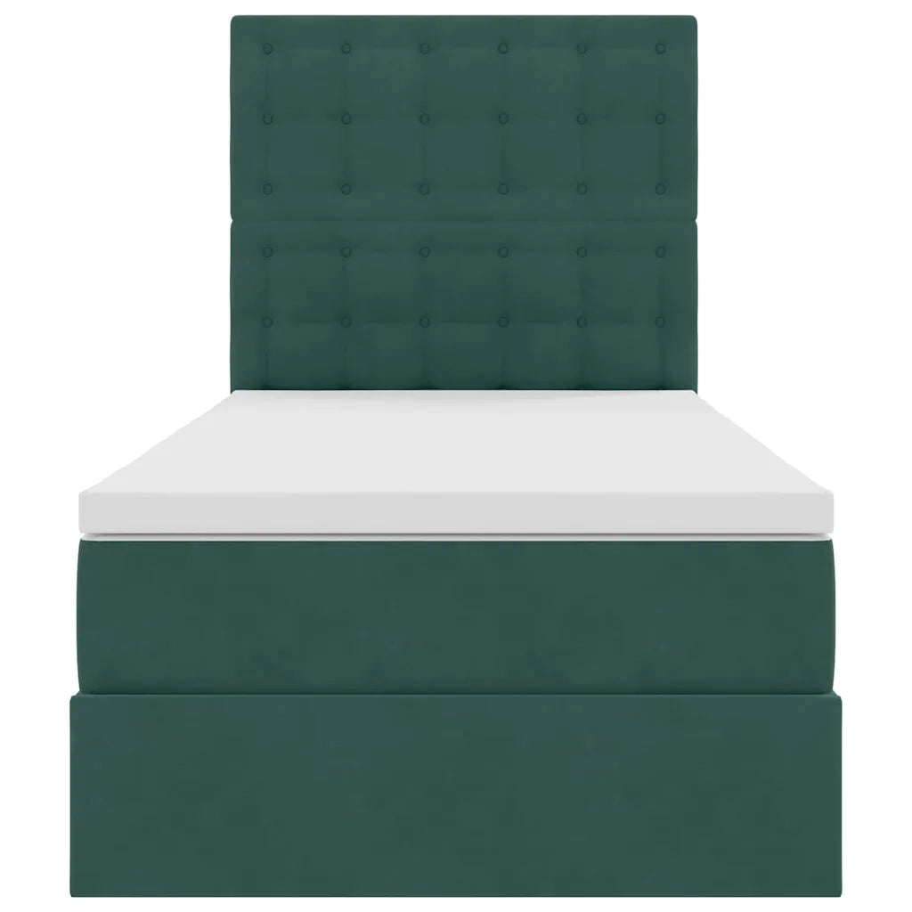 Letto con contenitore e materasso Verde Scuro 90 x 200 cm