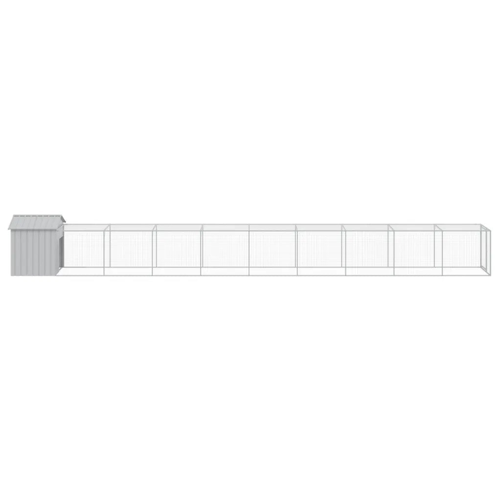 Pollaio Area Corsa Grigio Chiaro 117x1017x123cm Acciaio Zincato 3189077