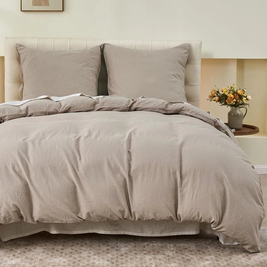 Set di lenzuola da letto in lino-cotone con tessuto lussuoso per ogni camera da letto, inclusa la copertura dei cuscini