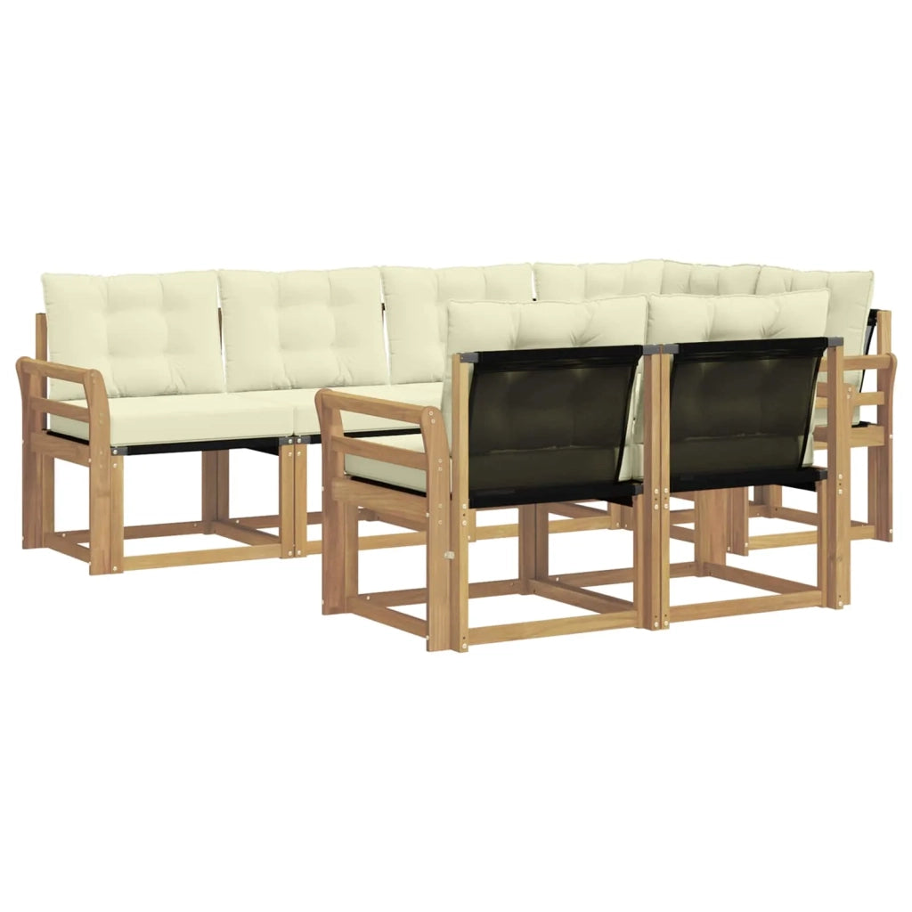 Set di divani da esterno 7 pz Bianco e Crema 3389572