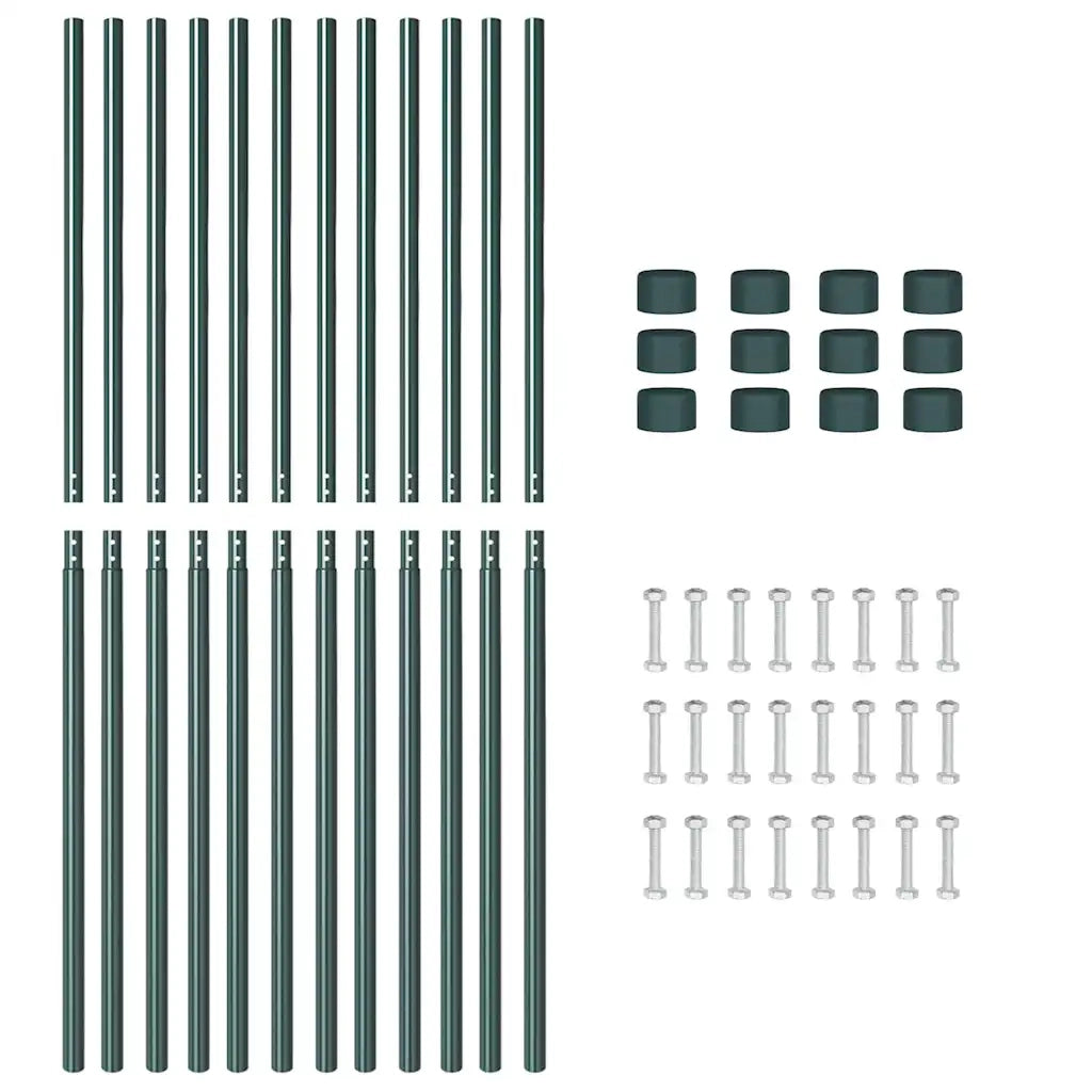 vidaXL Pali per Recinzione 12 pcs Verde 130 cm