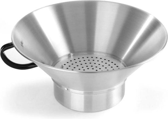 Vergia per fritture in alluminio - Grigio chiaro - ø400x(H)170 mm con manico