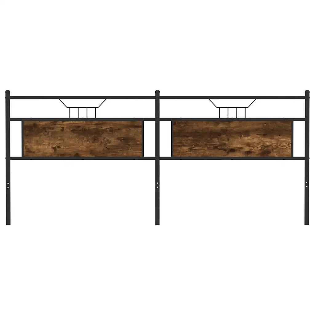 Testiera di Ricambio Rovere Fumo 193 cm in Legno Multistrato e Acciaio 4106780