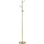 Lampada da Terra Moderna con 3 Punti Luce in Acciaio e Vetro, Ø27x159cm, Oro