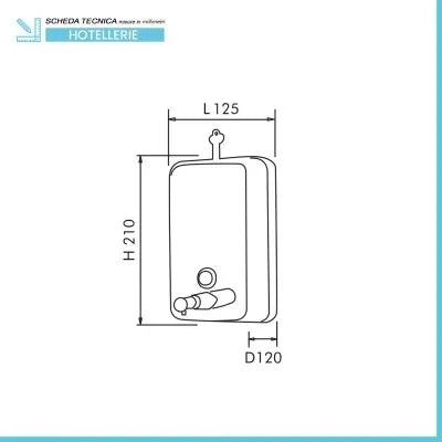 Distributore sapone liquido a parete 1200 ml in acciaio inox satinato