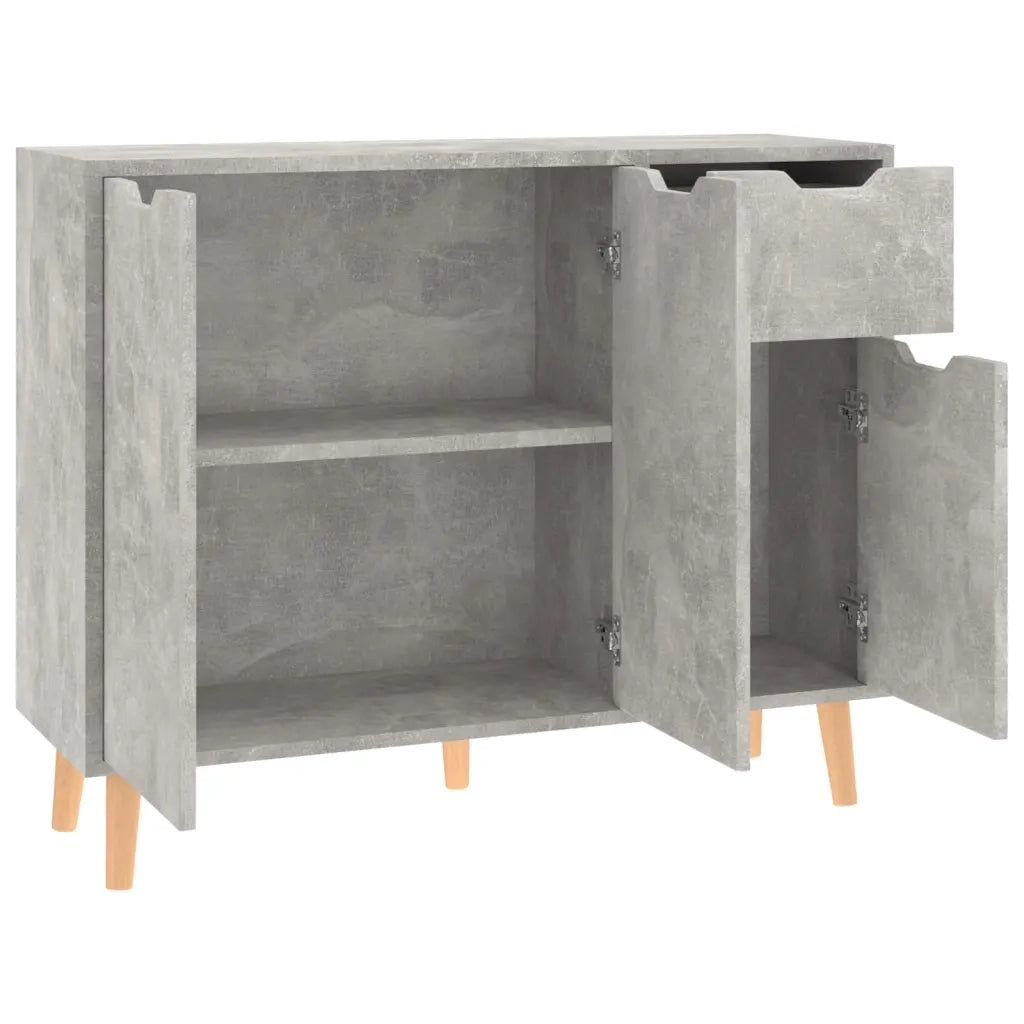Credenza-Buffet-Armadio da cucina Grigio Cemento 90x30x72 cm in Legno Multistrato