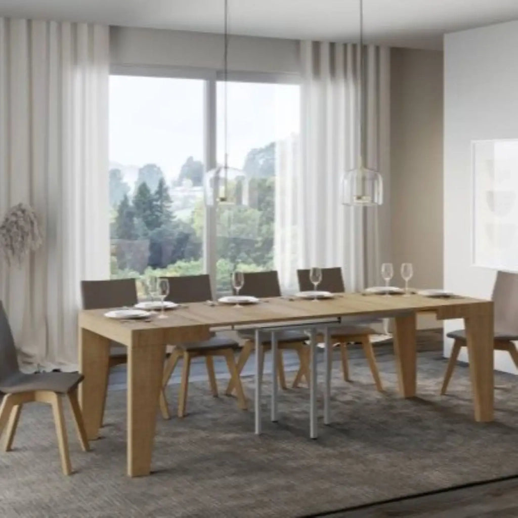 Tavolo allungabile 90/246x90 cm Naxy colore quercia natura