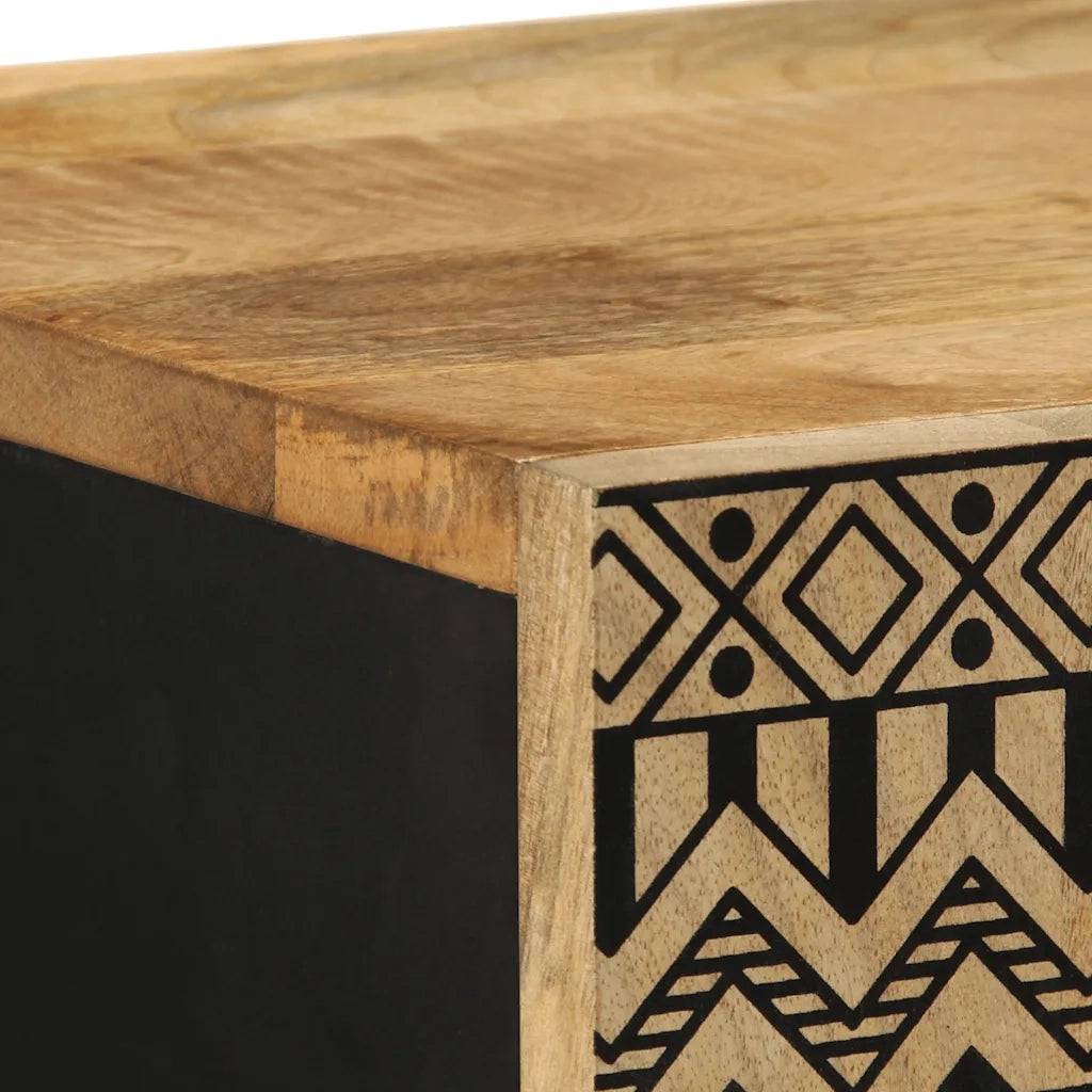 Credenza | Madia | Buffet da pranzo | Armadio da pranzo 40x33,5x110 cm in Legno Massello di Mango Grezzo
