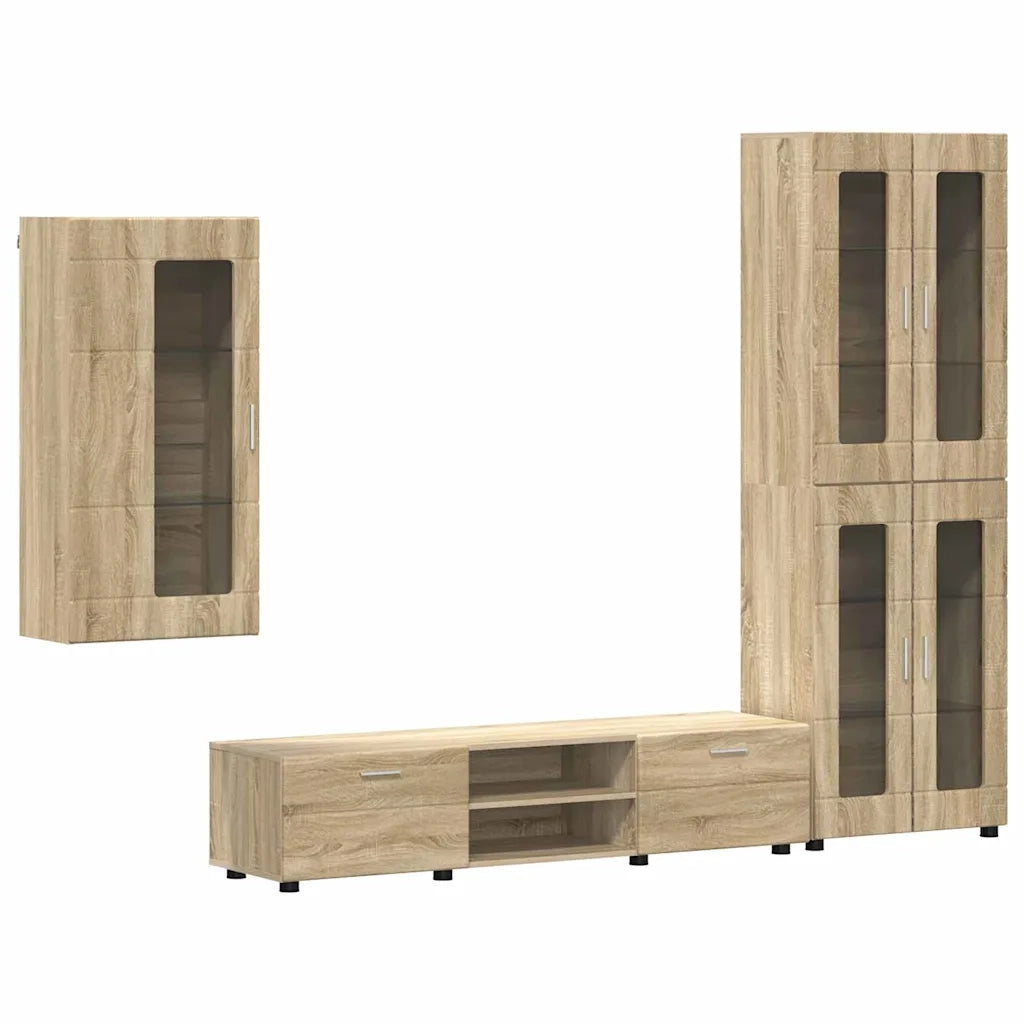 Set mobile TV con porta FLORIN Rovere Sonoma Legno multistrato
