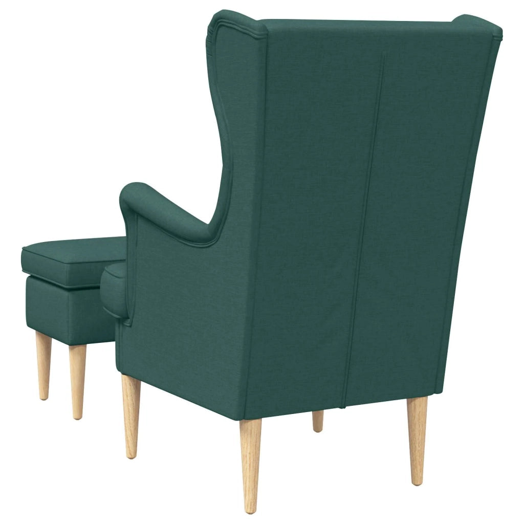 Poltrona con Ottomano 2 pz Verde Scuro Tessuto 3418804