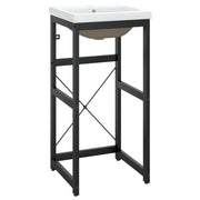 Telaio per Lavabo da Bagno con Lavabo Integrato Nero in Ferro CFW4903015