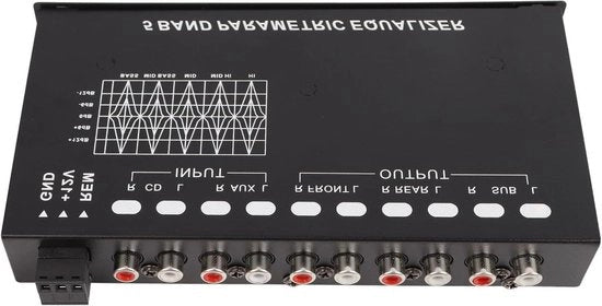 Equalizzatore Audio - 5 bande regolabili - Affinamento preciso - Facile da utilizzare - Regolazione EQ - Crossover.