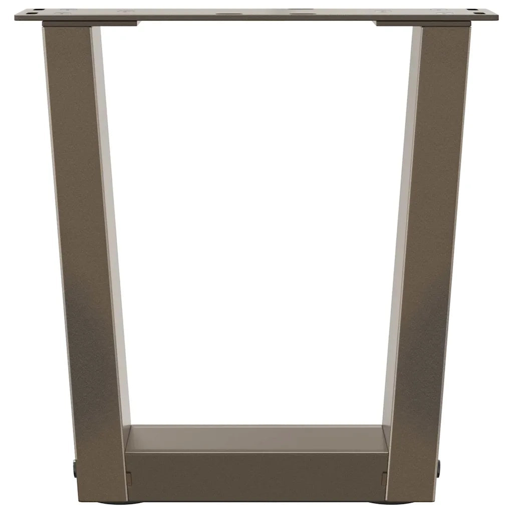vidaXL Gambe per Tavolino da Caffè a Forma di V 2 pz Acciaio Naturale 30x(30-31,3) cm Acciaio