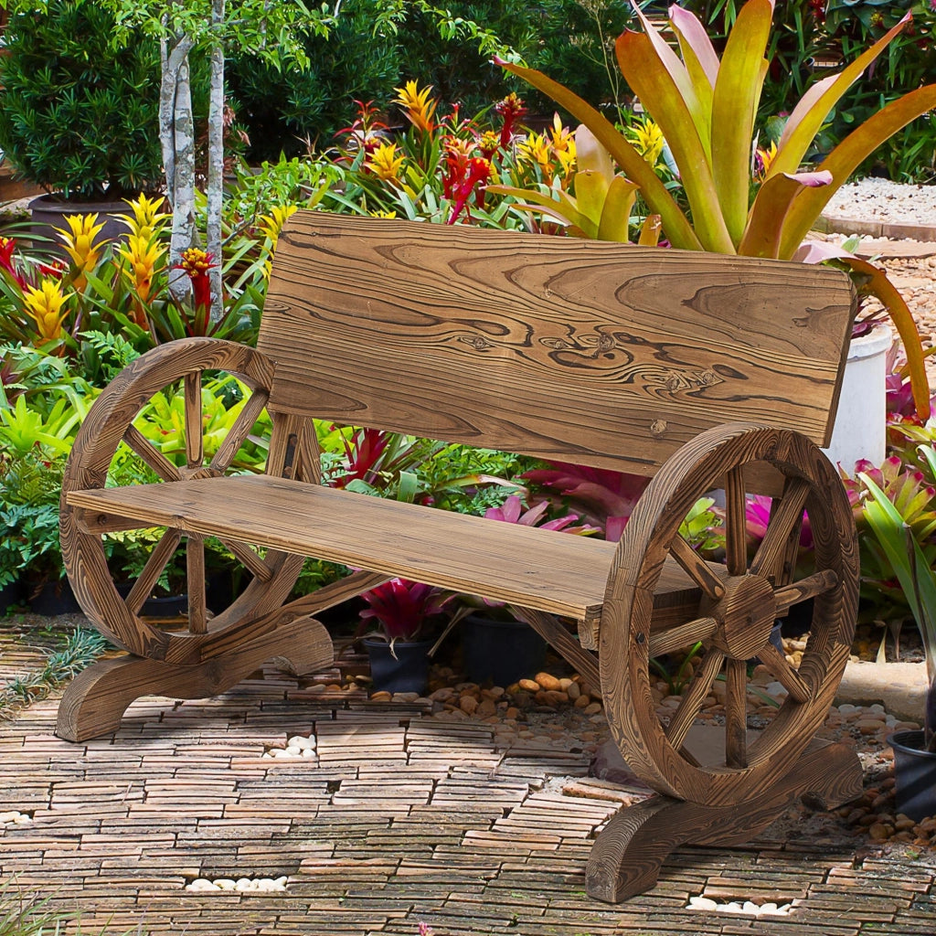 Panchina da Giardino 2 Posti con Braccioli ¨C zephmum ¨C Legno Massello Marrone 114x58x80 cm